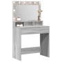 Mesa tocador con luces LED Gris Sonoma 79x41x135 cm de , Tocadores para dormitorios - Ref: Foro24-865114, Precio: 117,29 €, D...