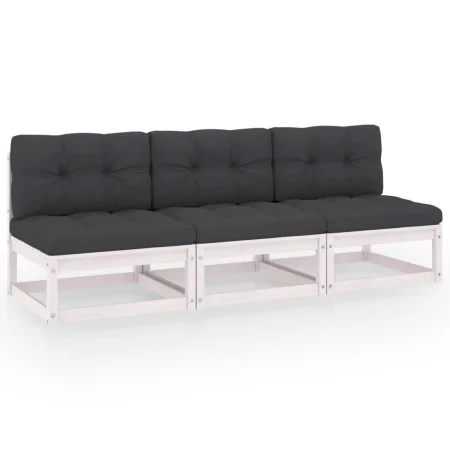 3-seater garden sofa with solid pine wood cushions by vidaXL, Outdoor sofas - Ref: Foro24-3076350, Price: 285,12 €, Discount: %