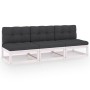 3-seater garden sofa with solid pine wood cushions by vidaXL, Outdoor sofas - Ref: Foro24-3076350, Price: 289,38 €, Discount: %