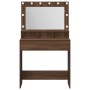 Mesa de Tocador con Luces LED en Roble Marrón 79x41x135 cm by , Bedroom Dressers - Ref: Foro24-865115, Price: 115,14 €, Disco...