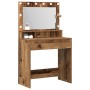 Mesa de tocador con luces LED de madera antigua 79x41x135 cm de , Tocadores para dormitorios - Ref: Foro24-865116, Precio: 11...