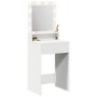 Mesa de tocador con luces LED blanca 50x41x135 cm de , Tocadores para dormitorios - Ref: Foro24-865118, Precio: 89,47 €, Desc...