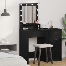 Mesa de maquillaje con luces LED en roble negro 50x41x135 cm von , Schlafzimmerkommoden - Ref: Foro24-865119, Preis: 92,18 €,...