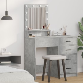 Mesa de maquillaje con luces LED gris concreto 50x41x135 cm von , Schlafzimmerkommoden - Ref: Foro24-865121, Preis: 86,90 €, ...
