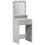 Mesa de maquillaje con luces LED gris concreto 50x41x135 cm de , Tocadores para dormitorios - Ref: Foro24-865121, Precio: 90,...