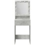 Mesa de maquillaje con luces LED gris concreto 50x41x135 cm de , Tocadores para dormitorios - Ref: Foro24-865121, Precio: 90,...