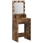 Mesa de tocador con luces LED en roble ahumado 50x41x135 cm de , Tocadores para dormitorios - Ref: Foro24-865122, Precio: 90,...