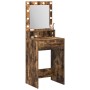 Mesa de tocador con luces LED en roble ahumado 50x41x135 cm de , Tocadores para dormitorios - Ref: Foro24-865122, Precio: 90,...