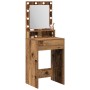 Mesa de Tocador con Luces LED - Madera Vieja, 50x41x135 cm de , Tocadores para dormitorios - Ref: Foro24-865125, Precio: 90,2...