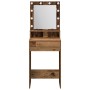 Mesa de Tocador con Luces LED - Madera Vieja, 50x41x135 cm de , Tocadores para dormitorios - Ref: Foro24-865125, Precio: 90,2...