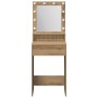 Toallero con luces LED Roble Artesano 50x41x135 cm de , Tocadores para dormitorios - Ref: Foro24-865126, Precio: 90,22 €, Des...