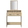 Mesa de maquillaje con cajones Sonoma Roble 79x41x140 cm de , Tocadores para dormitorios - Ref: Foro24-865138, Precio: 96,63 ...