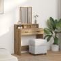Mesa de maquillaje con cajones de roble Artisan 79x41x140 cm de , Tocadores para dormitorios - Ref: Foro24-865144, Precio: 97...