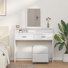 Mesita de tocador blanca con cajones 100x41x140 cm de , Tocadores para dormitorios - Ref: Foro24-865145, Precio: 111,49 €, De...