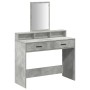 Mesa de Tocador con Cajones en Gris Concreto 100x41x140 cm de , Tocadores para dormitorios - Ref: Foro24-865148, Precio: 108,...