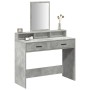 Mesa de Tocador con Cajones en Gris Concreto 100x41x140 cm de , Tocadores para dormitorios - Ref: Foro24-865148, Precio: 108,...