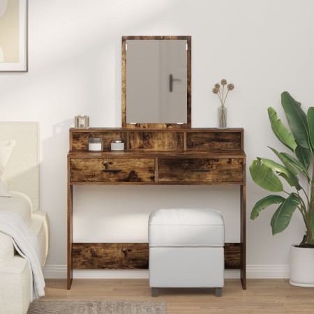 Mesa de tocador con cajones de roble ahumado 100x41x140 cm de , Tocadores para dormitorios - Ref: Foro24-865149, Precio: 108,...