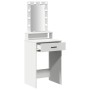 Mesa de tocador con luces LED Blanca 50x41x140 cm de , Tocadores para dormitorios - Ref: Foro24-865154, Precio: 94,57 €, Desc...
