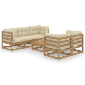 6-piece garden furniture set with solid pine wood cushions by vidaXL, Garden sets - Ref: Foro24-3076382, Price: 589,62 €, Dis...