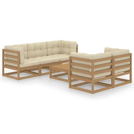 6-piece garden furniture set with solid pine wood cushions by vidaXL, Garden sets - Ref: Foro24-3076382, Price: 589,62 €, Dis...