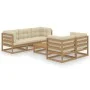 6-piece garden furniture set with solid pine wood cushions by vidaXL, Garden sets - Ref: Foro24-3076382, Price: 589,62 €, Dis...