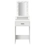 Mesa de tocador con luces LED Blanca 50x41x140 cm de , Tocadores para dormitorios - Ref: Foro24-865154, Precio: 94,57 €, Desc...