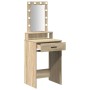 Tocador con Luces LED - Roble Sonoma - 50x41x140 cm de , Tocadores para dormitorios - Ref: Foro24-865156, Precio: 94,56 €, De...