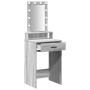 Mesa de tocador con luces LED en Gris Sonoma 50x41x140 cm de , Tocadores para dormitorios - Ref: Foro24-865159, Precio: 97,48...