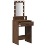 Mesa de Tocador con Luces LED Madera de Fresno 50x41x140 cm de , Tocadores para dormitorios - Ref: Foro24-865160, Precio: 97,...