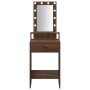 Mesa de Tocador con Luces LED Madera de Fresno 50x41x140 cm de , Tocadores para dormitorios - Ref: Foro24-865160, Precio: 97,...