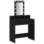 Mesa de tocador con luces LED en roble negro 79x41x140 cm de , Tocadores para dormitorios - Ref: Foro24-865164, Precio: 118,8...