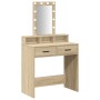Mesa de Tocador con Luces LED Sonoma Roble 79x41x140 cm de , Tocadores para dormitorios - Ref: Foro24-865165, Precio: 116,33 ...