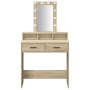 Mesa de Tocador con Luces LED Sonoma Roble 79x41x140 cm de , Tocadores para dormitorios - Ref: Foro24-865165, Precio: 116,33 ...