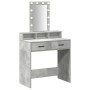 Tocador con Luces LED en Gris Concreto 79x41x140 cm de , Tocadores para dormitorios - Ref: Foro24-865166, Precio: 116,33 €, D...