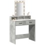 Tocador con Luces LED en Gris Concreto 79x41x140 cm de , Tocadores para dormitorios - Ref: Foro24-865166, Precio: 116,33 €, D...