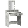 Tocador con Luces LED en Gris Concreto 79x41x140 cm de , Tocadores para dormitorios - Ref: Foro24-865166, Precio: 116,33 €, D...