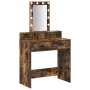 Mesa de tocador con luces LED en roble ahumado 79x41x140 cm de , Tocadores para dormitorios - Ref: Foro24-865167, Precio: 116...
