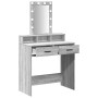 Mesa de tocador con luces LED Gris Sonoma 79x41x140 cm de , Tocadores para dormitorios - Ref: Foro24-865168, Precio: 119,91 €...