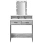 Mesa de tocador con luces LED Gris Sonoma 79x41x140 cm de , Tocadores para dormitorios - Ref: Foro24-865168, Precio: 119,91 €...