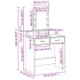 Mesa de tocador con luces LED Gris Sonoma 79x41x140 cm de , Tocadores para dormitorios - Ref: Foro24-865168, Precio: 119,91 €...