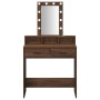Mesa de tocador con luces LED en color marrón roble, 79x41x140 cm von , Schlafzimmerkommoden - Ref: Foro24-865169, Preis: 115...