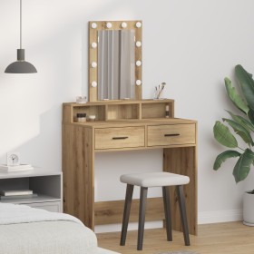 Mesa de tocador rústica con luces LED de roble 79x41x140 cm von , Schlafzimmerkommoden - Ref: Foro24-865171, Preis: 116,45 €,...