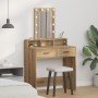 Mesa de tocador rústica con luces LED de roble 79x41x140 cm von , Schlafzimmerkommoden - Ref: Foro24-865171, Preis: 116,45 €,...