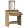 Mesa de tocador rústica con luces LED de roble 79x41x140 cm von , Schlafzimmerkommoden - Ref: Foro24-865171, Preis: 116,45 €,...