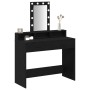 Mesa de tocador con luces LED, Roble Negro, 100x41x140 cm de , Tocadores para dormitorios - Ref: Foro24-865173, Precio: 128,9...