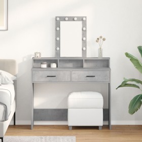 Mesa de Tocador con luces LED Gris concreto 100x41x140 cm by , Bedroom Dressers - Ref: Foro24-865175, Price: 116,83 €, Discou...