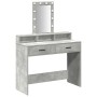 Mesa de Tocador con luces LED Gris concreto 100x41x140 cm de , Tocadores para dormitorios - Ref: Foro24-865175, Precio: 121,2...