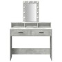 Mesa de Tocador con luces LED Gris concreto 100x41x140 cm de , Tocadores para dormitorios - Ref: Foro24-865175, Precio: 121,2...