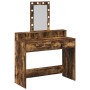 Mesa de tocador con luces LED Roble ahumado 100x41x140 cm de , Tocadores para dormitorios - Ref: Foro24-865176, Precio: 121,2...