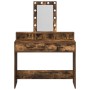 Mesa de tocador con luces LED Roble ahumado 100x41x140 cm de , Tocadores para dormitorios - Ref: Foro24-865176, Precio: 121,2...
